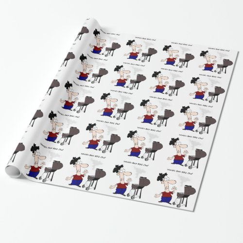 Worlds Best BBQ Chef Fun Quote for him Wrapping Paper