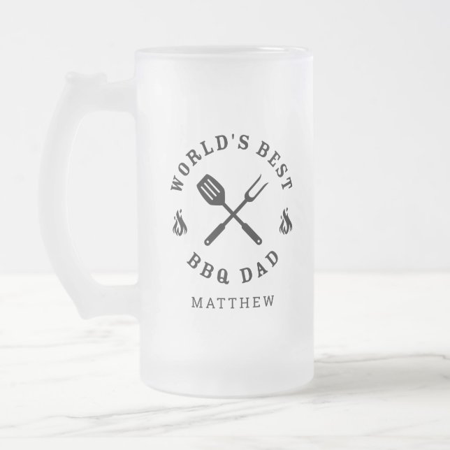 Worlds Best BBQ Dad Father's Day Gift Mug (Left)