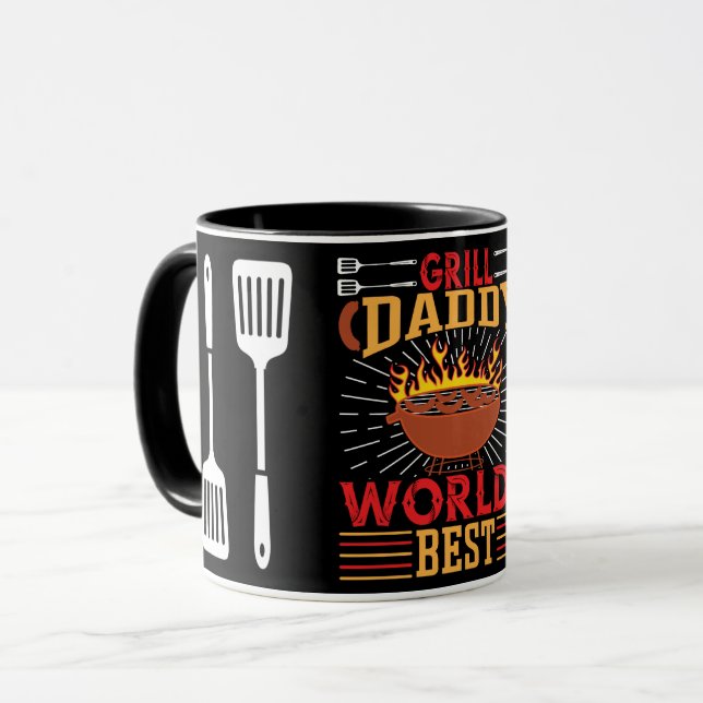 World's Best BBQ Grill Daddy /w Spatula Coffee Mug (Front Left)
