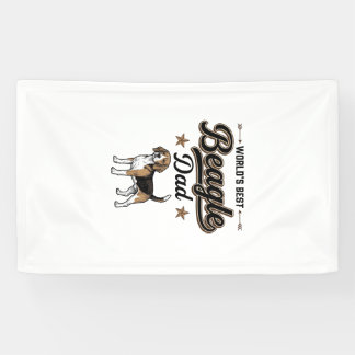 Worlds Best Beagle Dad Vintage Dog Banner