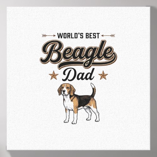 Worlds Best Beagle Dad Vintage Dog Canvas Photo Tile