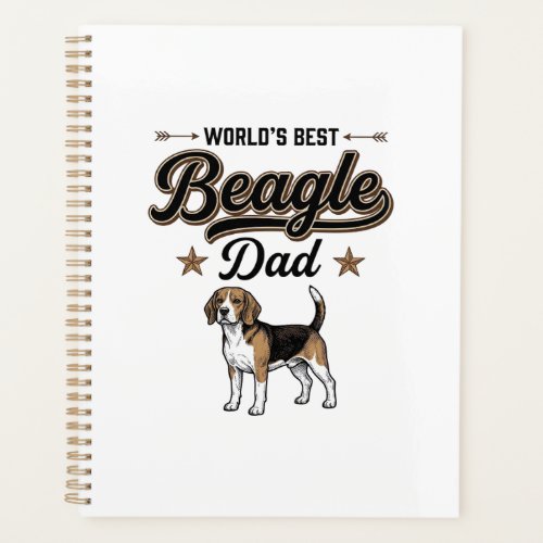 Worlds Best Beagle Dad Vintage Dog Planner