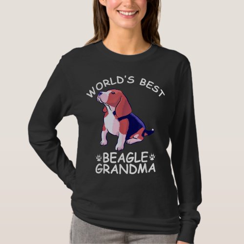 Worlds Best Beagle Grandma Funny Granddog Dog Lov T_Shirt