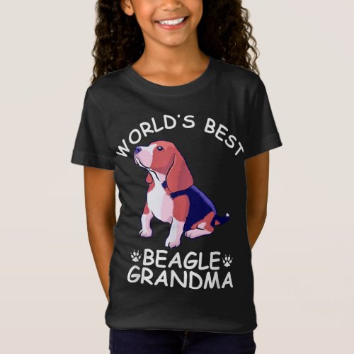 Worlds Best Beagle Grandma Funny Granddog Dog Lov T_Shirt