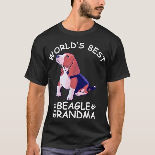 Worlds Best Beagle Grandma Funny Granddog Dog Lov T_Shirt