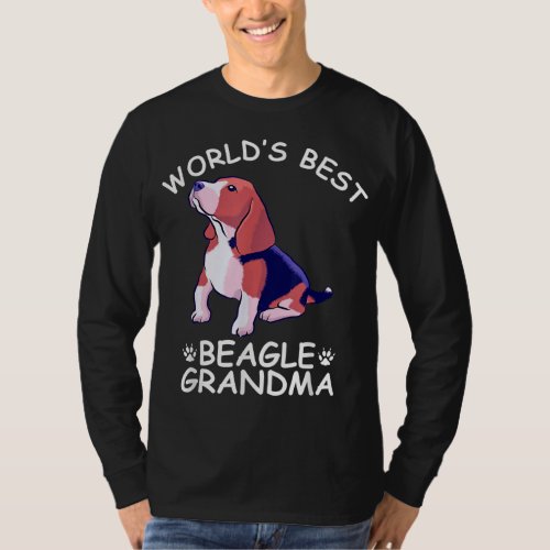 Worlds Best Beagle Grandma Funny Granddog Dog Lov T_Shirt