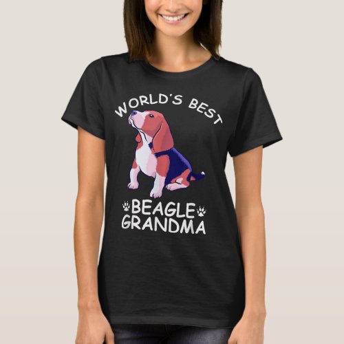 Worlds Best Beagle Grandma Funny Granddog Dog Lov T_Shirt