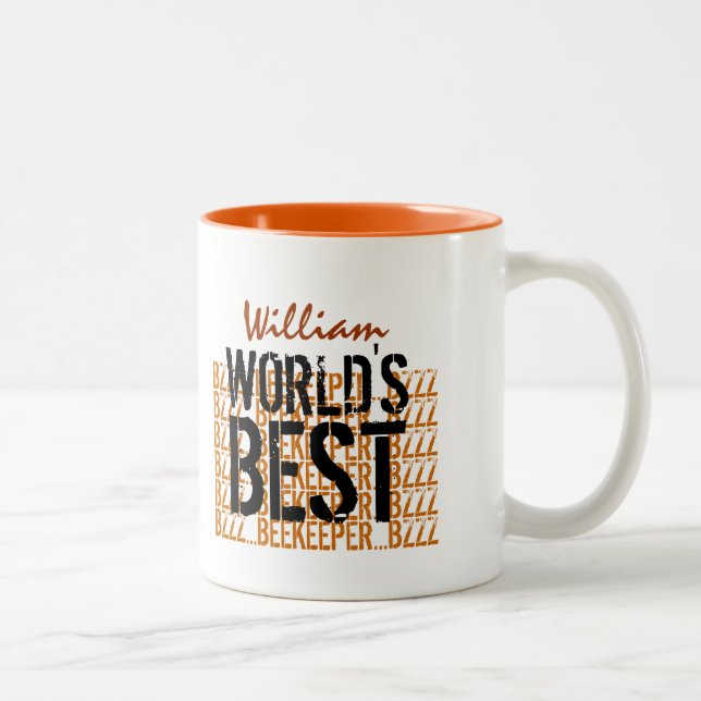 World's Best Beekeeper Gold Black W1962 Two-Tone Coffee Mug (Right)