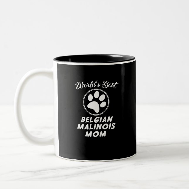 World's Best Belgian Malinois Mom Two-Tone Coffee Mug (Left)