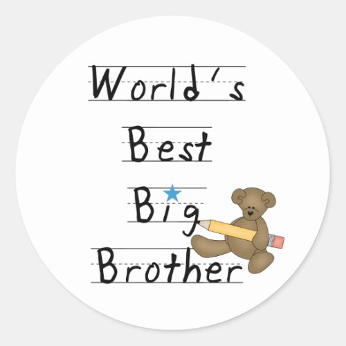 Worlds Best Big Brother Classic Round Sticker