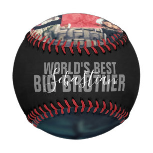 Worlds Best Big Brother Personalized Photo Text Baseball