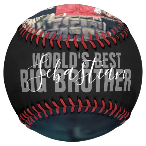 Worlds Best Big Brother Personalized Photo Text Softball