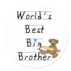 World's Best Big Brother Tshirts and Gifts Classic Round Sticker