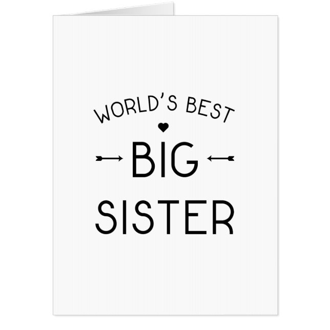 World's Best Big Sister Card (Front)