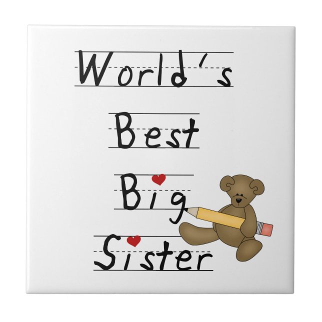 World's Best Big Sister Gifts Ceramic Tile (Front)