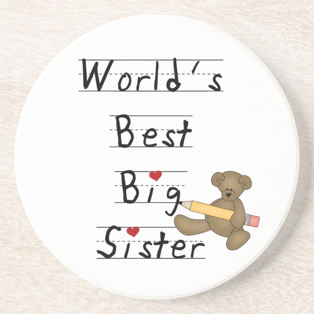 World's Best Big Sister Gifts Drink Coaster (Front)