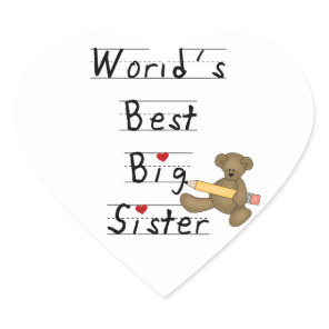 World's Best Big Sister Gifts Heart Sticker World's Best Big Sister Gifts Heart Sticker