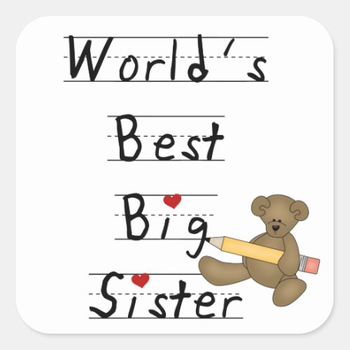 Worlds Best Big Sister Gifts Square Sticker