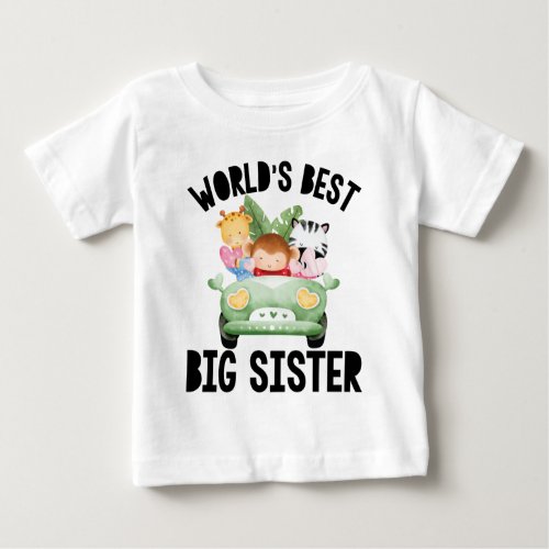 Worlds Best Big Sister  Jungle Animals  Baby T_Shirt