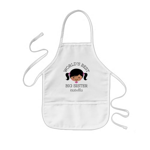 Worlds best big sister personalized kids apron