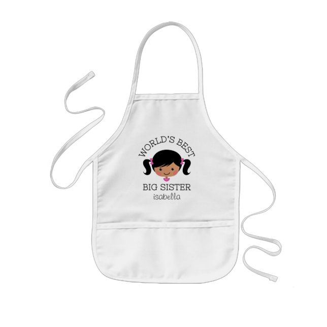Worlds best big sister personalized kids' apron (Front)