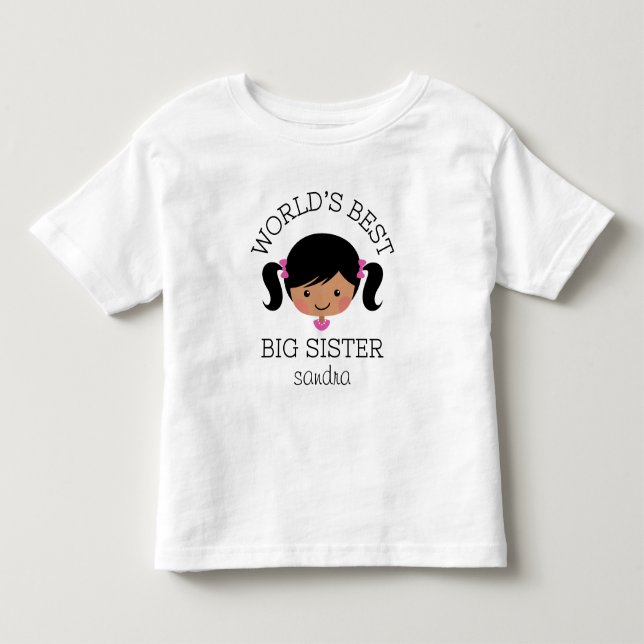 Worlds best big sister personalized toddler t-shirt (Front)