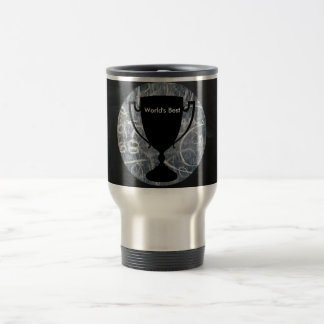 "World's Best" Black & White Trophy Print Travel Mug