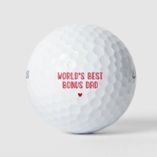 World's Best Bonus Dad! Cute Father's Day Golf Balls