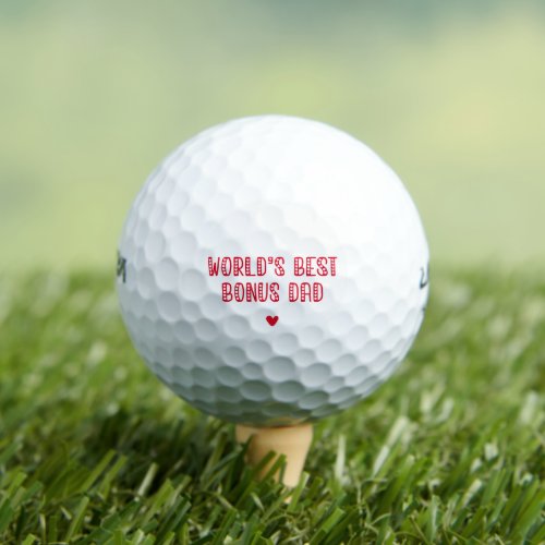 Worlds Best Bonus Dad Cute Fathers Day Golf Balls