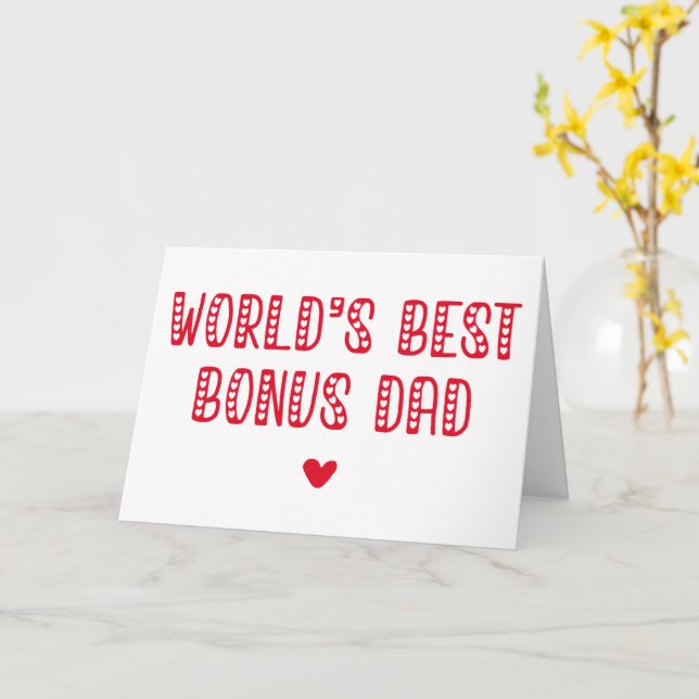 World's Best Bonus Dad! Funny Father's Day Card (Yellow Flower)
