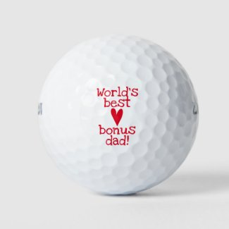 World's best bonus dad! | Red Heart - Father's day Golf Balls