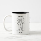 World's Best Bonus Dad Text Two-Tone Coffee Mug (Left)