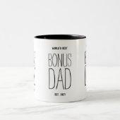 World's Best Bonus Dad Text Two-Tone Coffee Mug (Center)
