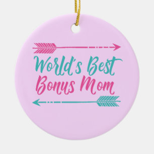 World's Best Bonus Mom Ceramic Ornament
