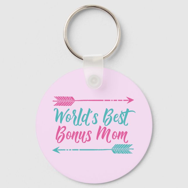 World's Best Bonus Mom Keychain (Front)