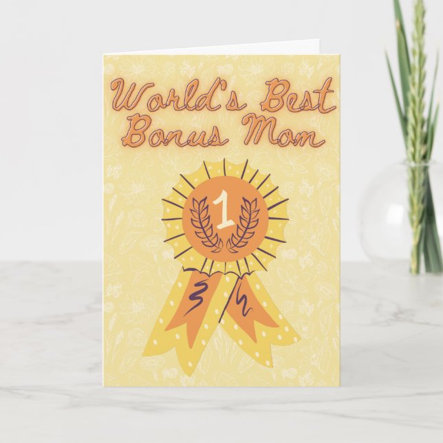 World's Best Bonus Mom Mother's Day Card (Front)