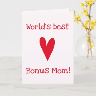 World's Best Bonus Mom! | Red Heart Mother's Day Card