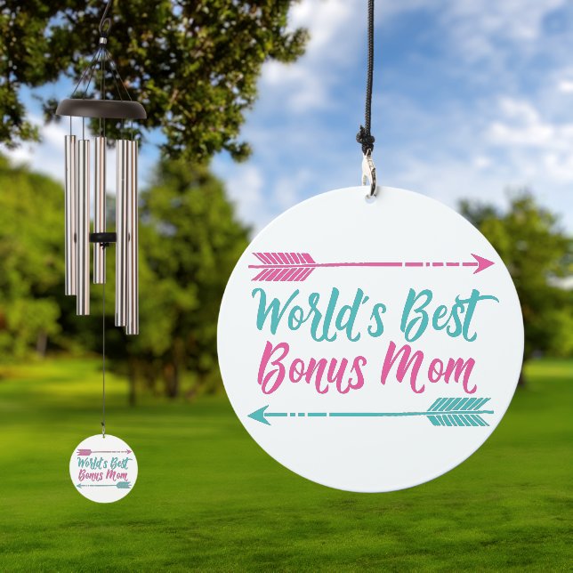 World's Best Bonus Mom Wind Chime (Outdoor)