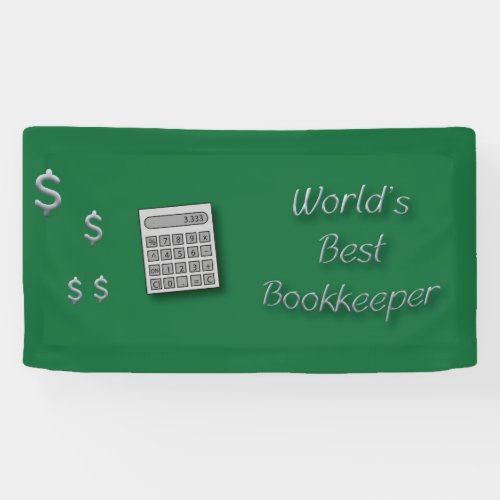 Worlds Best Bookkeeper with Calculator  Banner