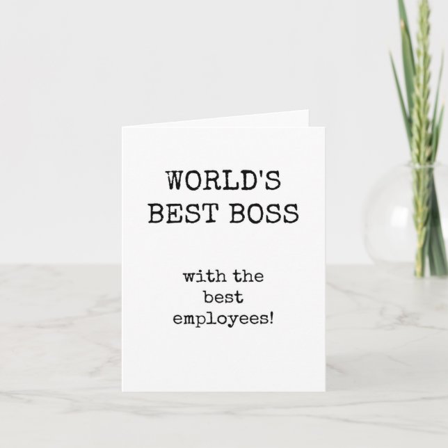 World's Best Boss Appreciation Card (Front)