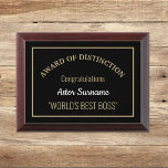 World's Best BOSS Award Plaque<br><div class="desc">Great gift for special boss.</div>