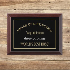 World's Best BOSS Award Plaque