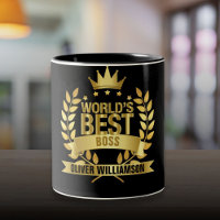 World's Best Boss Black And Gold 5 Star