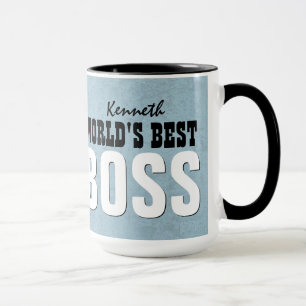World's Best BOSS Blue Custom Name V11 Mug