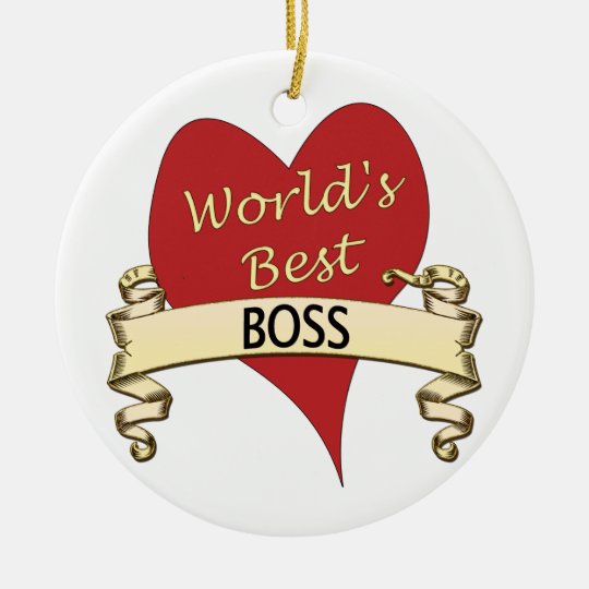 World's Best Boss Ceramic Ornament Zazzle