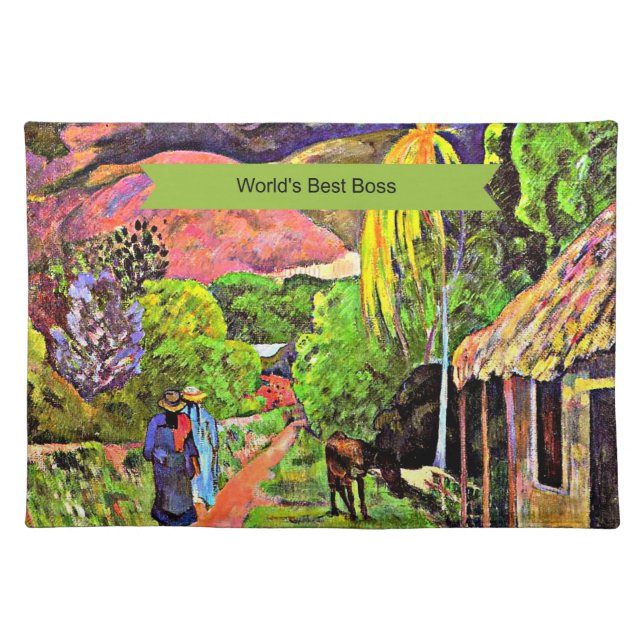 World's Best Boss fine art Gauguin painting Placemat (Front)