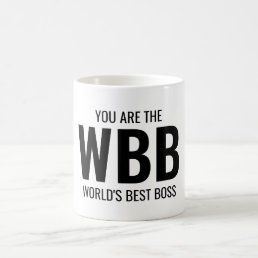 World&#39;s Best Boss Funny Quote Black Text Coffee Mug