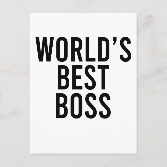 World's best boss gift postcard Funny gift 4 boss (Front)