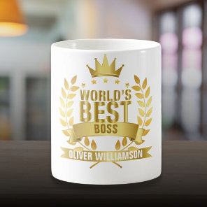 World's Best Boss Gold 5 Star Coffee Mug