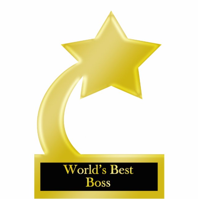 World's Best Boss, Gold Star Award Trophy Statuette (Front)